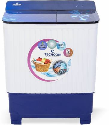 TECHCON 8 kg Semi Automatic Top Load Washing Machine White, Blue
