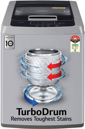 LG 6.5 kg 5 Star with Smart Inverter Technology, TurboDrum and Smart Diagnosis Fully Automatic Top Load Washing Machine Silver