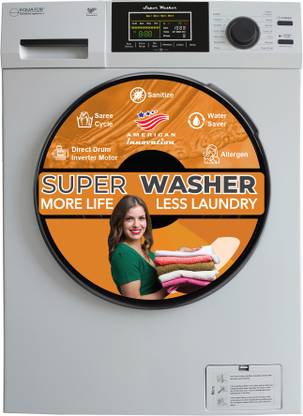 Equator 10 kg Sanitize with Saree and Allergen Cycle Fully Automatic Front Load Washing Machine with In-built Heater White