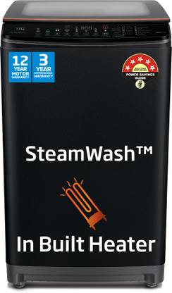 Voltas Beko by A Tata Product 7.5 kg Steam, Hygiene, Jet spray and Invertor motor Fully Automatic Top Load Washing Machine with In-built Heater Black