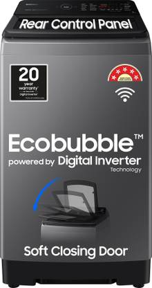 SAMSUNG 9 kg 5 star, Ecobubble, Wi-Fi, Digital Inverter, Fully Automatic Top Load Washing Machine Grey