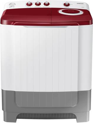 Samsung 8 kg 5 Star Hexa Storm Pulsator Semi Automatic Top Load Washing Machine White, Grey