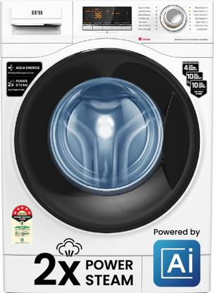 IFB 8 kg Powered by AI,5 Star,� with 2x Steam Cycle Fully Automatic Front Load Washing Machine with In-built Heater White