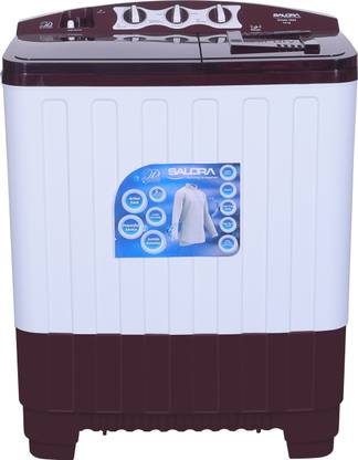 Salora 7.5 kg Semi Automatic Top Load Washing Machine Maroon, White
