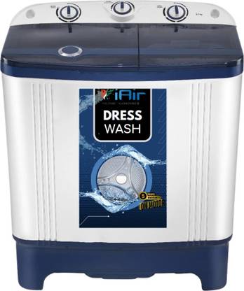 IAIR 6.5 kg Semi Automatic Top Load Washing Machine with In-built Heater Blue, White