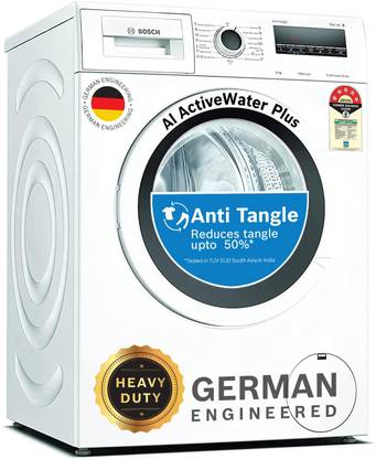 BOSCH 8 kg AntiTangle,AntiVibration,1200RPM Fully Automatic Front Load Washing Machine with In-built Heater White