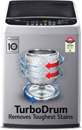 LG 6.5 kg with Smart Diagnosis, Smart Closing Door and 10 Water Levels Fully Automatic Top Load Washing Machine Silver