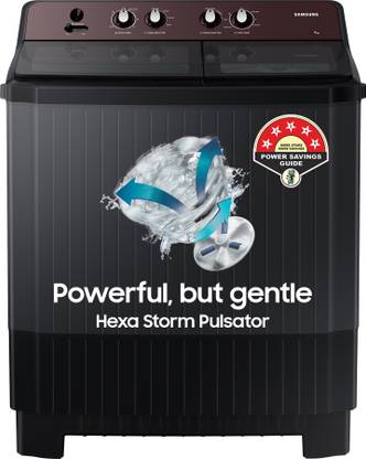 Samsung 9 kg Semi Automatic Top Load Washing Machine Black, Grey