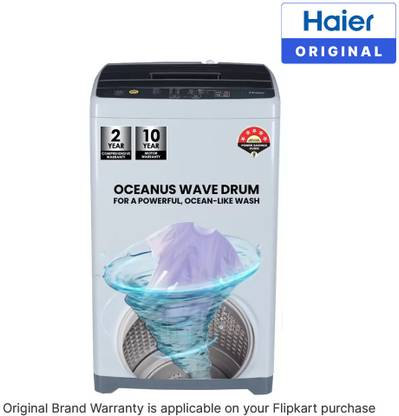 Haier 6.5 kg Balance Clean Pulsator, Custom Wash Cycles with 15 Mins Quick Wash, Magic Filter Fully Automatic Top Load Washing Machine Brown, Grey