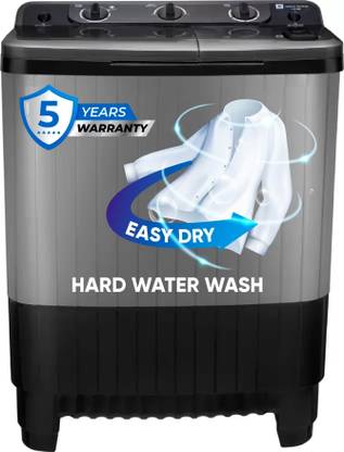 realme TechLife 7.5 kg 5 Star Rating Semi Automatic Top Load Washing Machine Black, Grey  (RMSA755NNNDG)