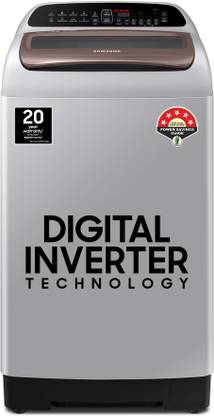 SAMSUNG 6.5 kg Inverter 5 star Wobble Technology Fully Automatic Top Load Washing Machine Silver