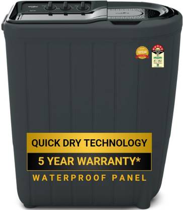 Whirlpool 6 kg Magic Clean 5 Star Semi Automatic Top Load Washing Machine Black, Grey