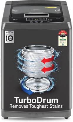 LG 7.5 kg 5 Star with Smart Inverter Technology and TurboDrum Fully Automatic Top Load Washing Machine Grey