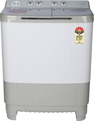 Lloyd by Havells 9 kg Toughened Glass Soft Closing Glass Lids, 1300 RPM, Soak Function, 5 Wash Programs, Memory Back-up, Magic Filter Semi Automatic Top Load Washing Machine Grey, White