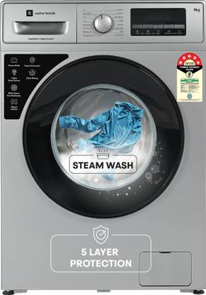 realme TechLife 9 kg In-built Heater with MegaWash+ Fully Automatic Front Load Washing Machine with In-built Heater Grey