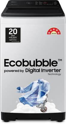 SAMSUNG 7 kg 5 star, Ecobubble, Super Speed, Digital Inverter, Fully Automatic Top Load Washing Machine Grey