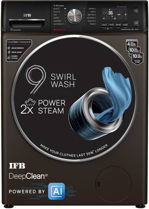 IFB 8 kg 5 Star 9 Swirl AI Powered with Wi-Fi Enabled�� with 2x Power Steam Fully Automatic Front Load Washing Machine with In-built Heater Brown