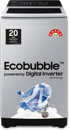 SAMSUNG 7 kg 5 star, Ecobubble, Digital Inverter, Fully Automatic Top Load Washing Machine Grey