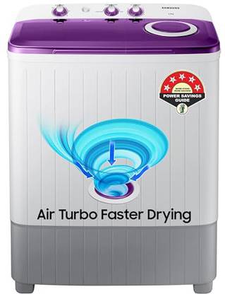 Samsung 6 kg 5 star,Air Turbo Drying Semi Automatic Top Load Washing Machine White, Grey, Purple