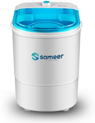 Sameer Washing Machine 4.5kg White & Blue Semi Automatic Top Load Mini Washing Machine Material Plastic