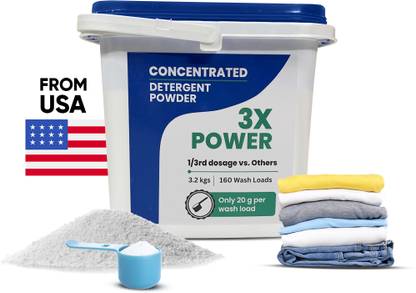 ethiek Concentrated Detergent Washing Powder|Tough Stain Removal, only 20gms for 1 load Detergent Powder