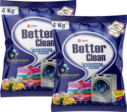 Orveen Detergent Powder Better Clean Detergent Powder | Top & Front Load | Remove Tough Stain(8 kg) Detergent Powder