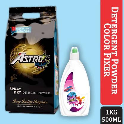 ASTRO PLUS+ Detergent Powder Top& front Load 1KG|Fabric Color Fixer|Fix Color Your Cloths Detergent Powder (Flower)