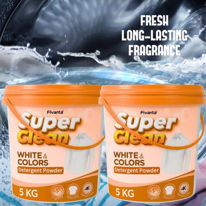 QANDQLIFESTYLE Detergent Powder 10 KG Smart Foam Advanced Cleaning Pack Detergent Powder (Fresh)
