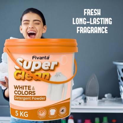 QANDQLIFESTYLE Detergent Powder 5 KG High Efficiency Foam Action Wash Detergent Powder (Fresh)