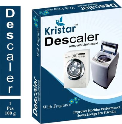 Kristar Washing Machine Tub/Drum cleaning Powder with Best appliance Descaler Technology for any fully automatic front/top load washing machine pack of 1 (100 gm). Detergent Powder (Lemon)