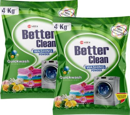 Orveen Detergent Powder Better Clean | Top & Front Load | Remove Tough Stain on Clothe, Dissolve Easily Detergent Powder (Active Fresh)