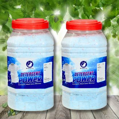 MONTU "Powerful Stain Eradicator: 5+5kg Washing Detergent Powder" Detergent Powder (lime and lemon)