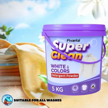QANDQLIFESTYLE Detergent Powder 5 KG Superior Foam Quick Clean Formula Detergent Powder (Fresh)