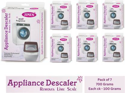 JIMEN Washing Machine Tub/Drum cleaning Powder with Best appliance Descaler Technology for any fully automatic front/top load washing machine pack of 7 (700 gm). Detergent Powder (le)