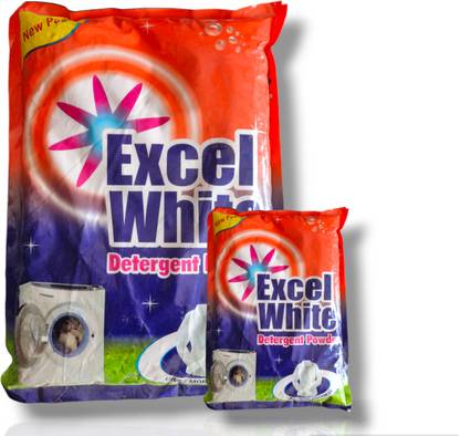 NANESH Excel White Detergent, washing powder, Powder Based [Pack of 4Kgs] Detergent Powder (lemon)