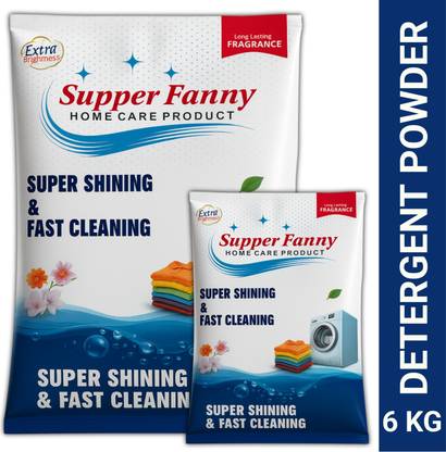 SUPPER FANNY Super Shining & Fast Cleaning Detergent Powder 5+1 Kg | Tough on Stains Detergent Powder (Long Lasting Active Fresh)