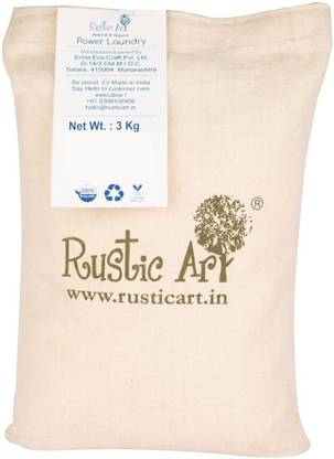 RUSTIC ART Power Laundry (3 kg ) Detergent Powder (Lemon)