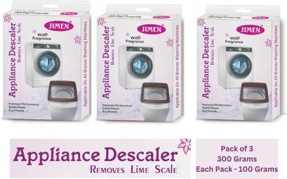 JIMEN Washing Machine Tub/Drum cleaning Powder with Best appliance Descaler Technology for any fully automatic front/top load washing machine pack of 3 (300 gm). Detergent Powder (Apple)