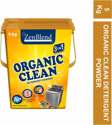 ZENBLEND Double Power Detergent Powder - 5 Kg | Top Load & Front Load, Detergent Powder (organic cleane)