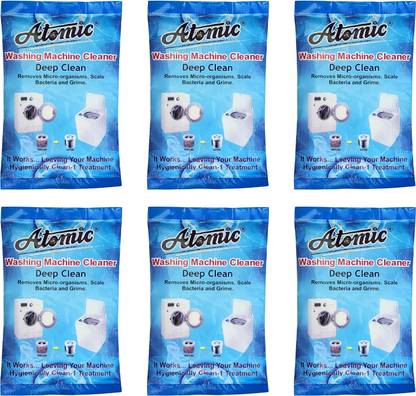 ATOMIC Descale Powder For Washing Machine - Top Load & Front Load Machine/ Drum Cleaner Detergent Powder (Lemon)