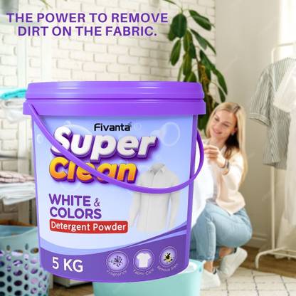 QANDQLIFESTYLE Detergent Powder 5 KG All Fabric Safe Quick Dissolve Detergent Powder (Fresh)