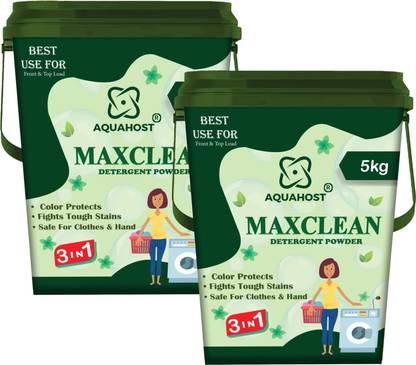 AQUAHOST Top Load & Front Load Washing Machine Detergent Powder 10 Kg Detergent Powder (Active Fresh)