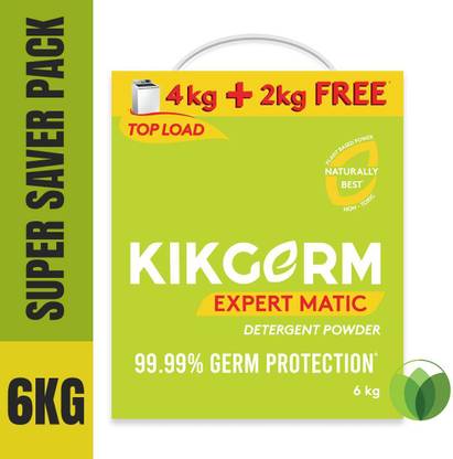 Kikgerm Expert Matic Plant based Top Load laundry Detergent Powder (Lemony Freshness)