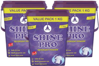 Sticky Double Power Detergent Powder - 1 Kg | Top Load & Front Load, Better clean Detergent Powder (SHINE PRO)