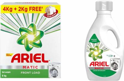 Ariel Matic Front Load 4 + 2 KG +1L Matic Liquid Free Detergent Powder