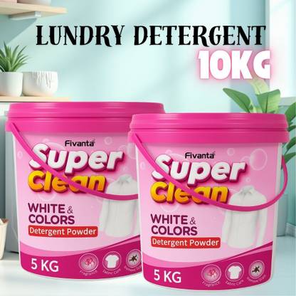 QANDQLIFESTYLE Detergent Powder 10 KG Daily Stain Removal Laundry Powder Detergent Powder (Fresh)