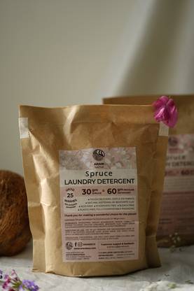 arani Spruce Natural Gentle Laundry Detergent | Plastic Free, Phosphate Free Detergent Powder (Floral)