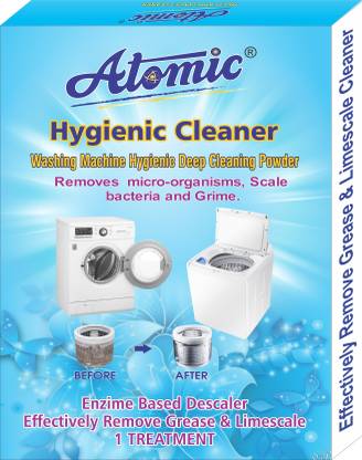 ATOMIC Washing Machine Tub & Drum Descaling Powder 150 GM for Top and Front Load Detergent Powder (Lemon)
