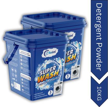 EROSKET Bright Like New Matic Front/Top Load Super Wash Blue Detergent Powder 10kg Detergent Powder (Fresh)