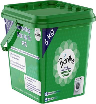 PRANIKA New Fresh Detergent Powder - 5 Kg | Top Load & Front Load, Better wash Detergent Powder (Active Fresh)